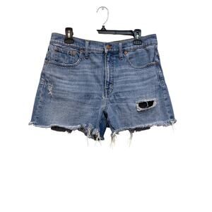 Madewell High Rise Denim Shorts, Light Distressing, Size 30